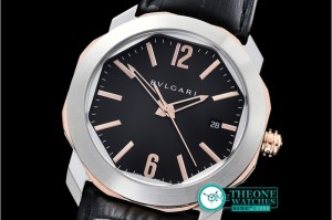 Bvlgari - Octo Solotempo Automatic SS/LE Black/RG Asia 23J Mod