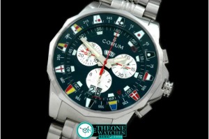 Corum - Admirals Cup Chronograph SS/SS Blue/Wht Swiss Eta Qtz