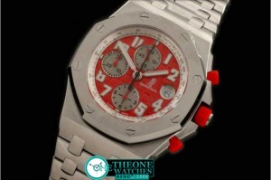 AUDEMARS PIGUET - Royal Oak Chronograph SS/SS Red/Grey A-7750 Sec@12