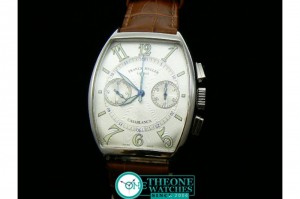 FRANCK MULLER CASABLANCA CHRONOGRAPH WHITE-SILVER LEATHER