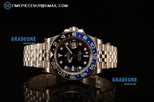 Rolex Best Replica GMT-Master II Steel Case Black Dial Blue/Black Ceramic Bezel Steel Bracelet