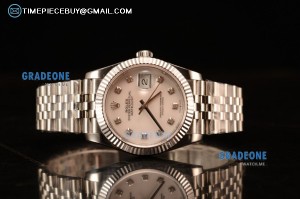 Rolex Datejust 37mm Swiss ETA 2836 Automatic Steel Case with Jubilee Steel Bezel White MOP Dial Diamond Steel Bracelet