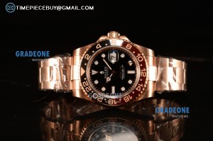 Rolex GMT-Master II ETA 2836 Automatic Rose Gold Ceramic Bezel 126715CHNR bk