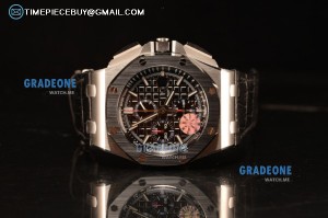 Audemars Piguet Royal Oak Offshore Black Dial 1:1 Clone With Black Leather Strap JF 26411PO.OO.A002CR.01